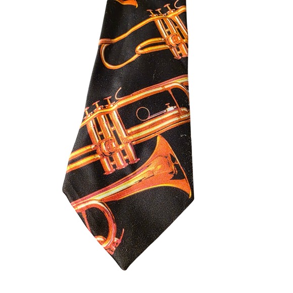 Ralph Marlin Other - Vintage Ralph Marlin Trumpet Print Band Teacher Music Mens Neck Tie Maestro